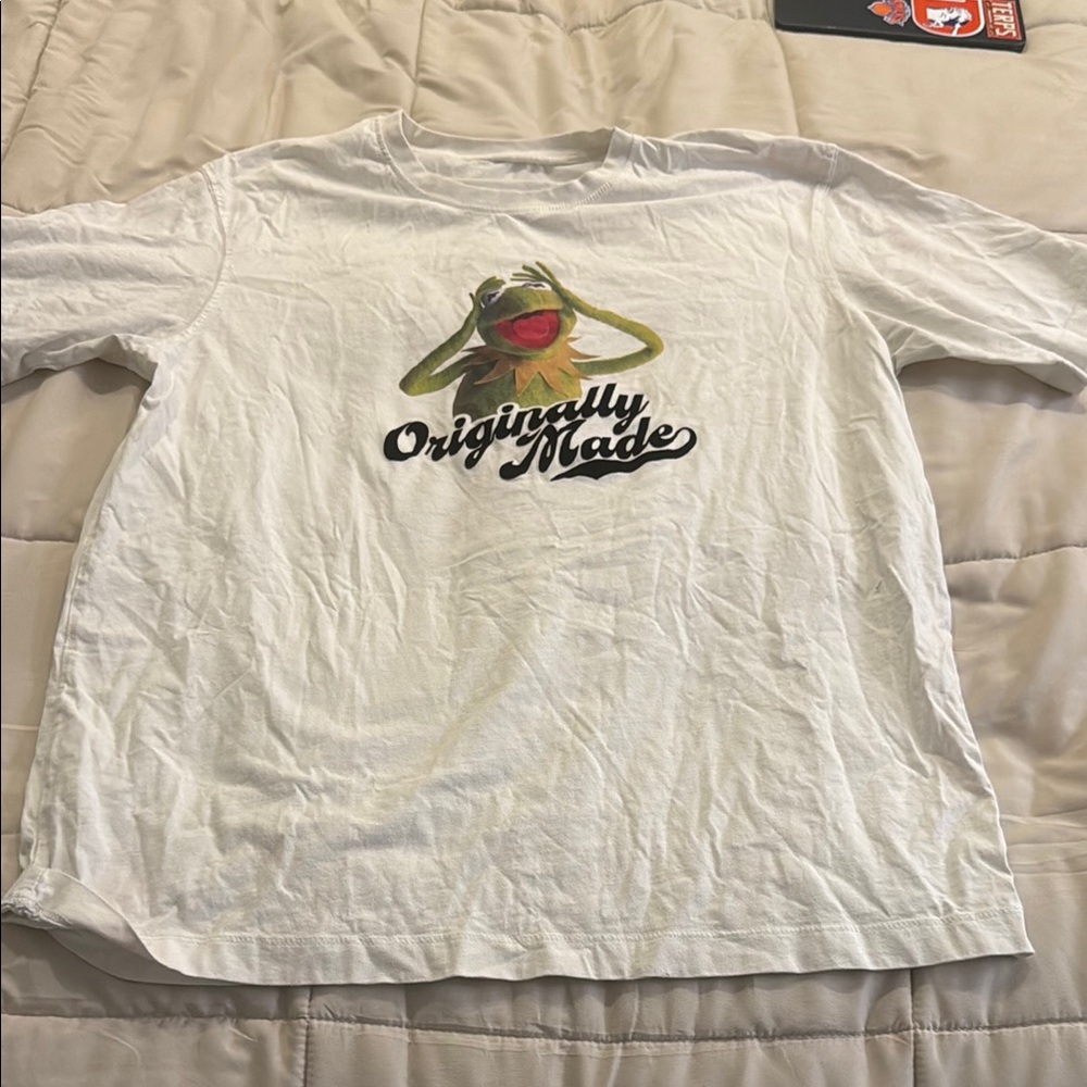 H&M White Tee with Kermit Design